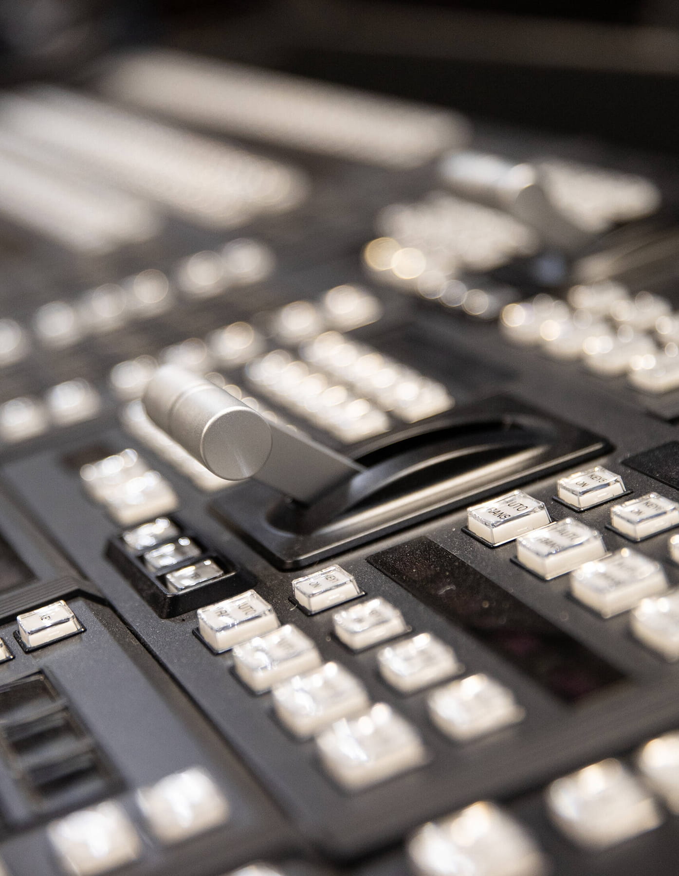 Close up of production control panel